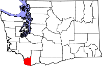 Map of Washington highlighting Clark County.svg