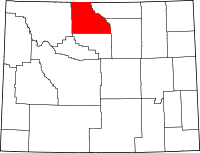 Localisation du comté de Big Horn sur la carte du Wyoming