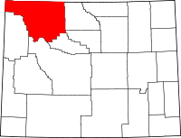 Localisation du comté de Park sur la carte du Wyoming
