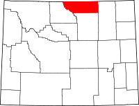 Localisation du comté de Sheridan sur la carte du Wyoming