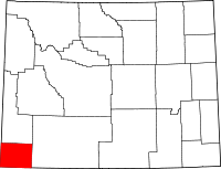 Localisation du comté de Uinta sur la carte du Wyoming
