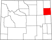Localisation du comté de Weston sur la carte du Wyoming