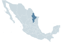 Localisation de l'État du Nuevo León (en rouge) à l'intérieur du Mexique