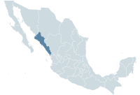 Localisation de l'État de Sinaloa (en rouge) à l'intérieur du Mexique