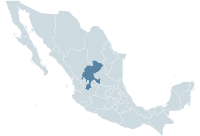 Localisation de l'État de Zacatecas