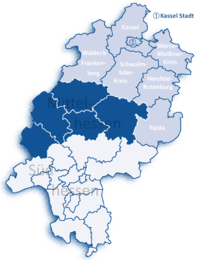 Localisation du district en Hesse