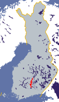 Carte de localisation du lac Päijänne.