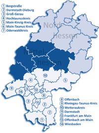 Localisation du district en Hesse
