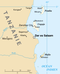 Carte du Gouvernement révolutionnaire de Zanzibar (en clair)