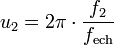 u_2 = 2\pi \cdot \frac{f_2}{f_\mathrm{ech}}