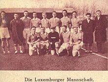 L’équipe du Luxembourg de football pose devant l’objectif d’un photographe de presse, en 1934