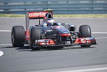 Photo de Jenson Button lors de la première séance d'essais libres.