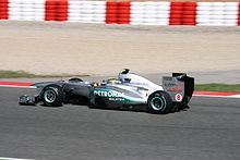 Photo de Nico Rosberg dans sa monoplace à Barcelone.