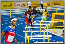400 m hurdles Kerron Clement Berlin 2009.jpg