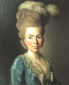 Portrait de la princesse dans sa jeunesse par le peintre suédois Alexandre Roslin (1777)