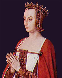 Anne de France, triptyque du Maître de Moulins, détail.