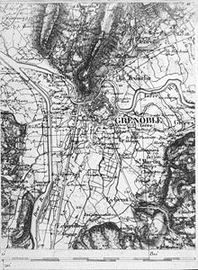 Grenoble avant 1860, plan de situation