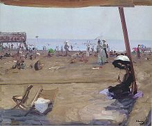 Image du Lido de Venise en 1912 – peinture de John Lavery