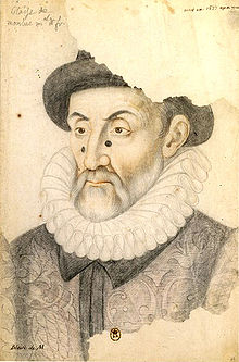 Blaise de Monluc, portrait dessiné du XVIe siècle. Par convention picturale, le nez manquant figure sur le dessin (la mutilation est signifiée par deux points).