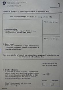 Photographie d'un bulletin de vote