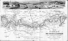 Carte du chemin de fer de Paris à Rouen.