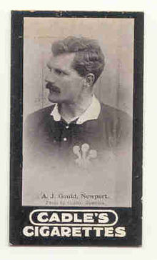 Portrait d'Arthur Gould sur un jeu de cartes distribué par la marque Cadle's cigarettes dans les paquets de tabac.