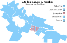 Carte 32e législature du Québec - Saguenay-Lac Saint-Jean.svg