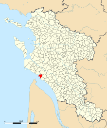 Carte de la commune de Saint-Georges-de-Didonne au sein de la Charente-Maritime
