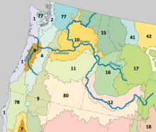 Les écorégions de niveau III dans le Nord-Ouest des États-Unis selon l'agence de protection de l'environnement des États-Unis