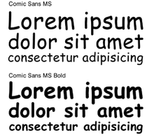 Exemple Comic Sans