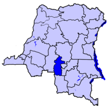 Localisation de la province de la Lulua (en bleu foncé) à l'intérieur de la République démocratique du Congo
