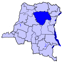 Localisation du Tshopo (en bleu foncé) à l'intérieur de la République démocratique du Congo