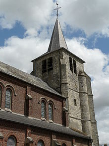 Photographie montrant le clocher de l'église