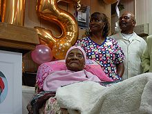 Gertrude Baines à la fête de ses 115 ans, à Los Angeles