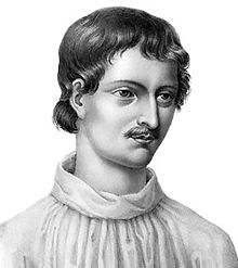 Portrait de Giordano Bruno tiré du Livre du recteur, 1578