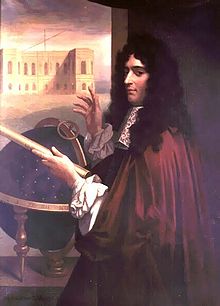 Giovanni Domenico Cassini I. En arrière-plan, l'Observatoire de Paris dont il fut le premier directeur