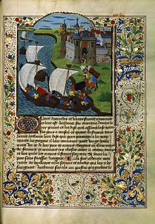 Illustration d'un manuscrit médiéval, Recueil des Histoires de Troie