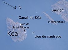 Vue aérienne du canal de Kéa