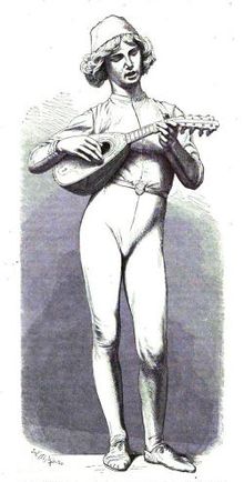 illustration de Théron de 1865 d'après la sculpture de Paul Dubois Chanteur Florentin