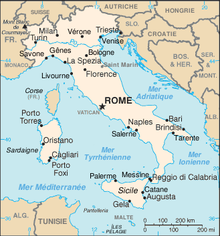 Carte géographique de l'Italie