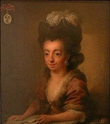 Portrait de Juliana Cornelia de Lannoy, en peinture à l'huile par Niels Rode, 1778 (Musée du Brabant-Septentrional à Bois-le-Duc, tableau temporairement prêté au Musée De Roos, l’ancienne demeure de De Lannoy à Geertruidenberg).
