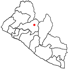 Gbarnga sur la carte administrative du Libéria