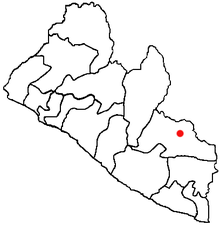 Zwedru sur la carte administrative du Liberia