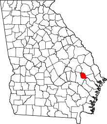 Map of Georgia highlighting Evans County.svg