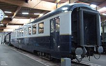 Photographie montrant la voiture présidentielle PR2 au musée du chemin de fer de Mulhouse.