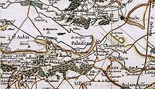 Carte du XVIIe siècle représentant la région de Palaiseau.
