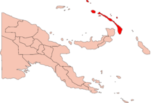 Carte de localisation de la province de Nouvelle-Irlande.