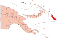 Carte de localisation de la province de Bougainville.