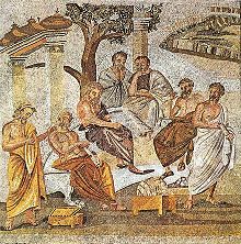 Platon enseignant à ses disciples