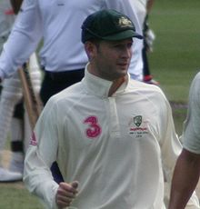 Photographie représentant Michael Clarke, capitaine de la sélection en test-matchs à partir de 2011.